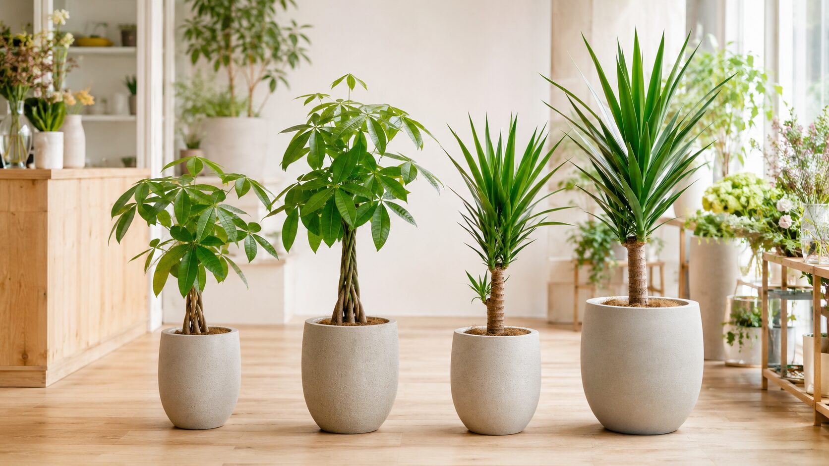 札幌で観葉植物を贈るなら？パキラ・ユッカの違いと8号鉢・10号鉢の選び方